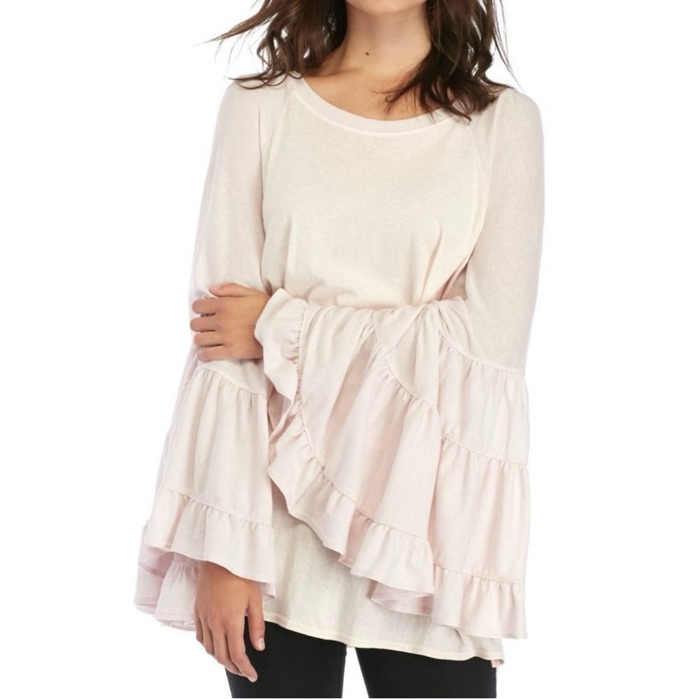 Free People No Crying in Baseball Raglan Sleeve Tee Pink Size Medium Oversized